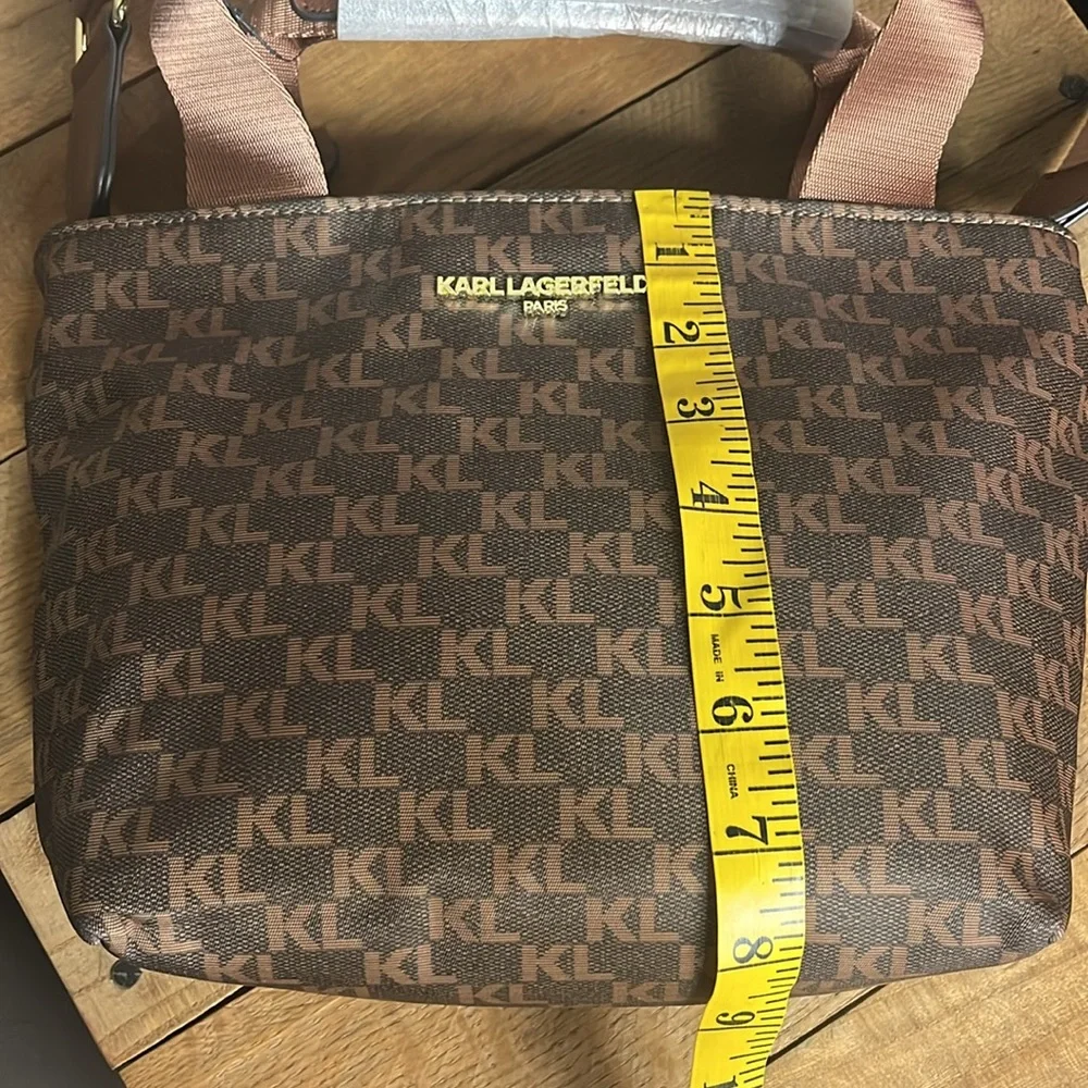 Karl Lagerfeld Brown Logo Crossbody Purse NWT - Picture 10 of 11